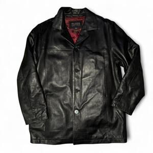 Wilsons Leather Pelle Studio Black Genuine Leather Jacket‎ Coat Men’s XL